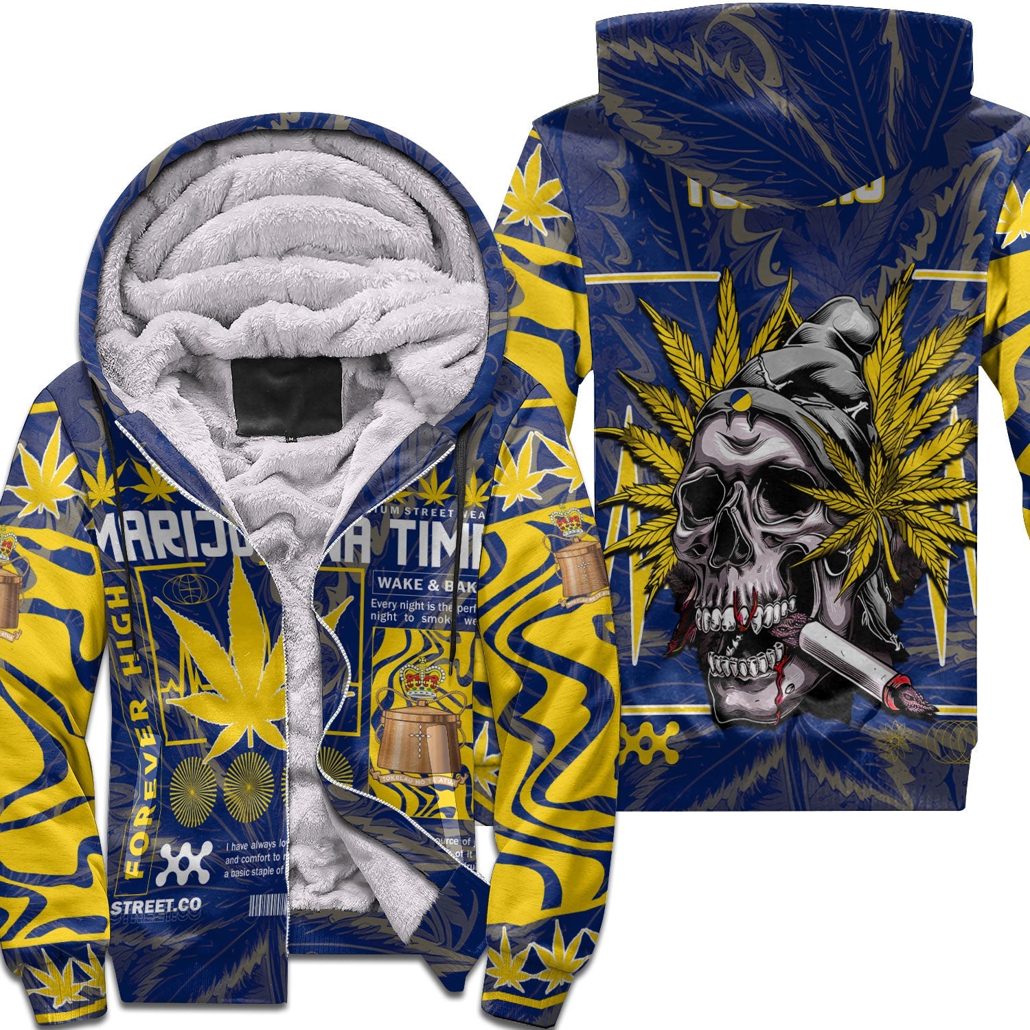 Tokelau Sherpa Hoodie Flag & Coat Of Arms Marijuanas Style