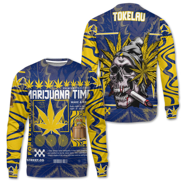 Tokelau Sweatshirt Flag & Coat Of Arms Marijuanas Style