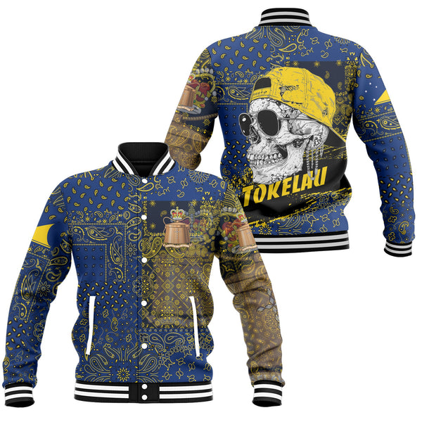 Tokelau Baseball Jacket Paisley Flag And Skull Style 1