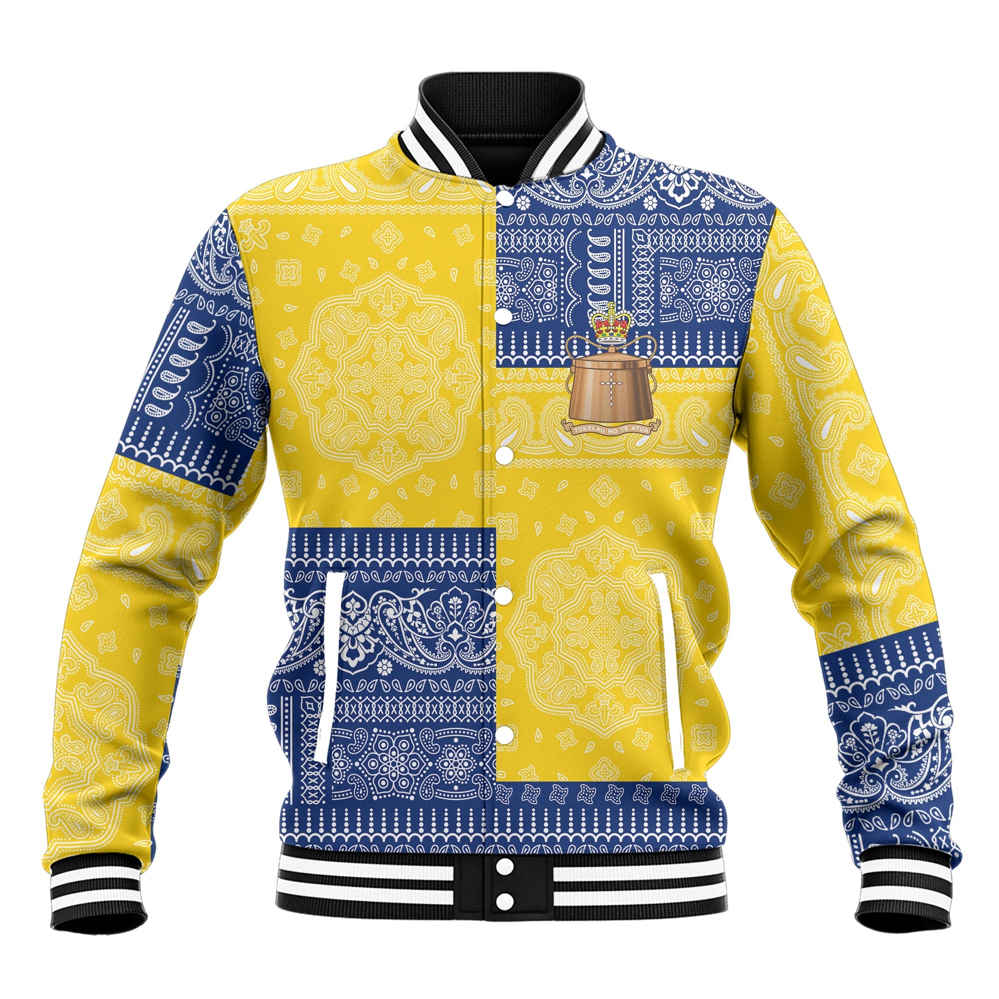 Tokelau Baseball Jacket Flag And Paisley Basic Style 2