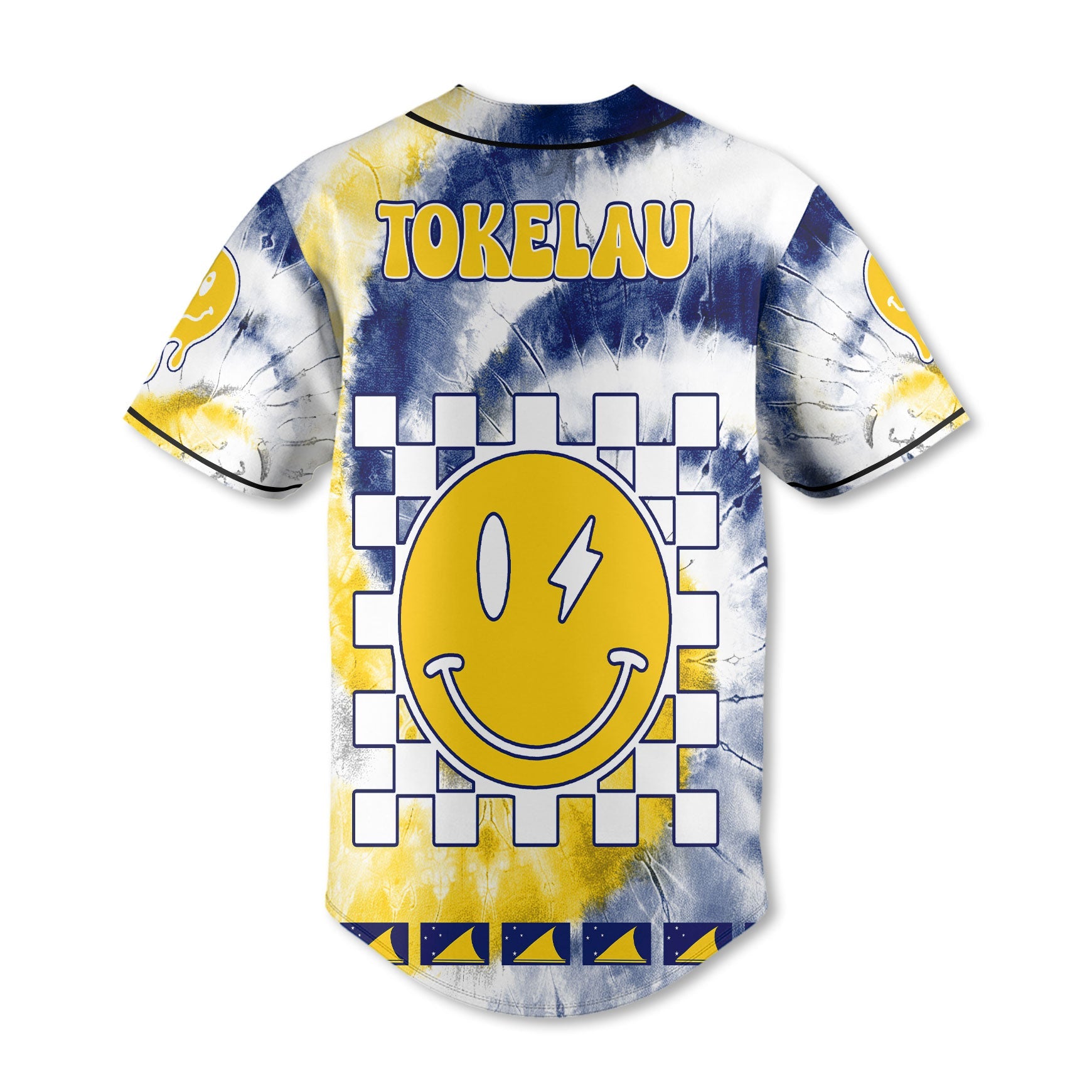 Tokelau Baseball Jersey Custom Tie Dye Style 3