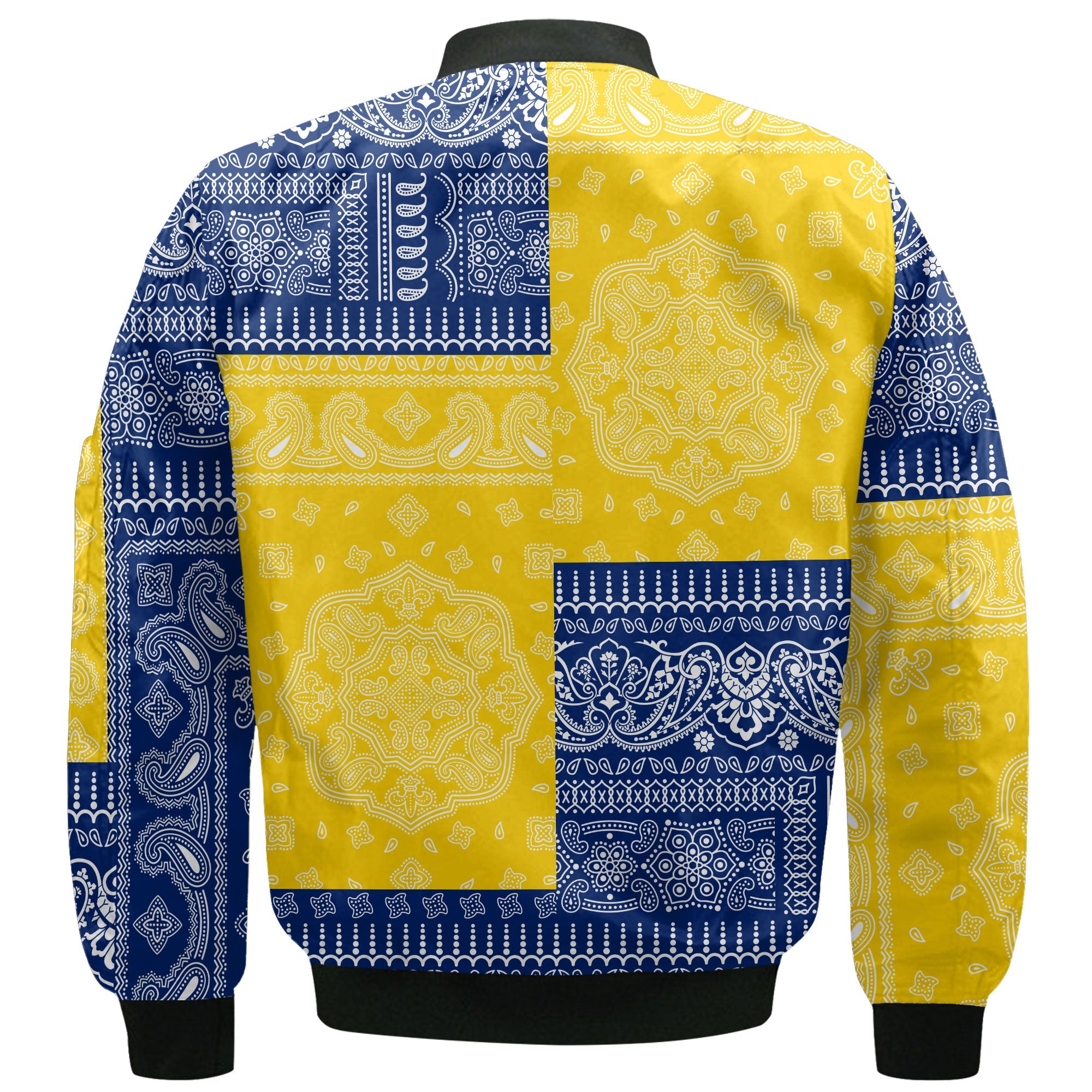 Tokelau Bomber Jacket Flag And Paisley Basic Style 3