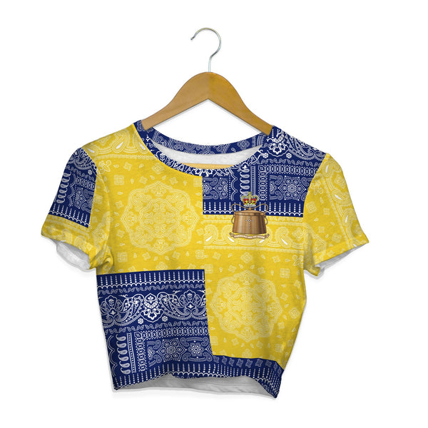 Tokelau Croptop T Shirt Flag And Paisley Basic Style 1