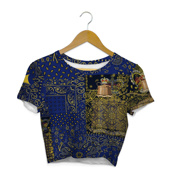 Tokelau Croptop T Shirt Paisley Flag And Skull Style 1