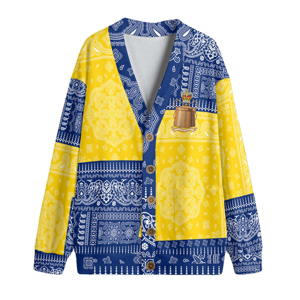 Tokelau Fleece Cardigan Flag And Paisley Basic Style 1