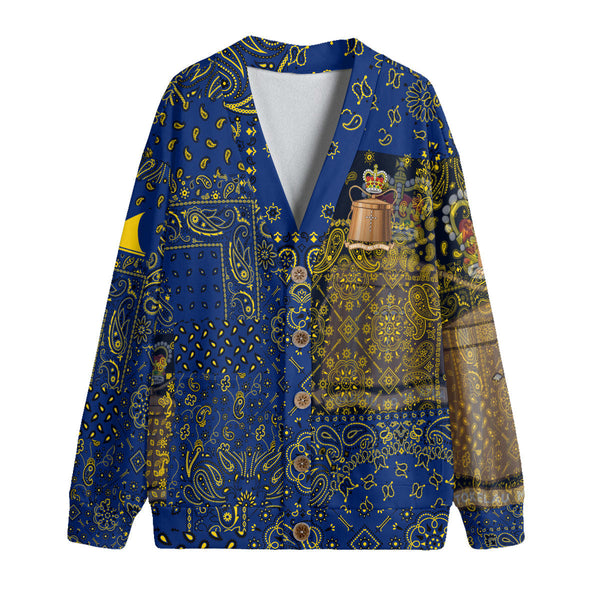 Tokelau Fleece Cardigan Paisley Flag And Skull Style 1