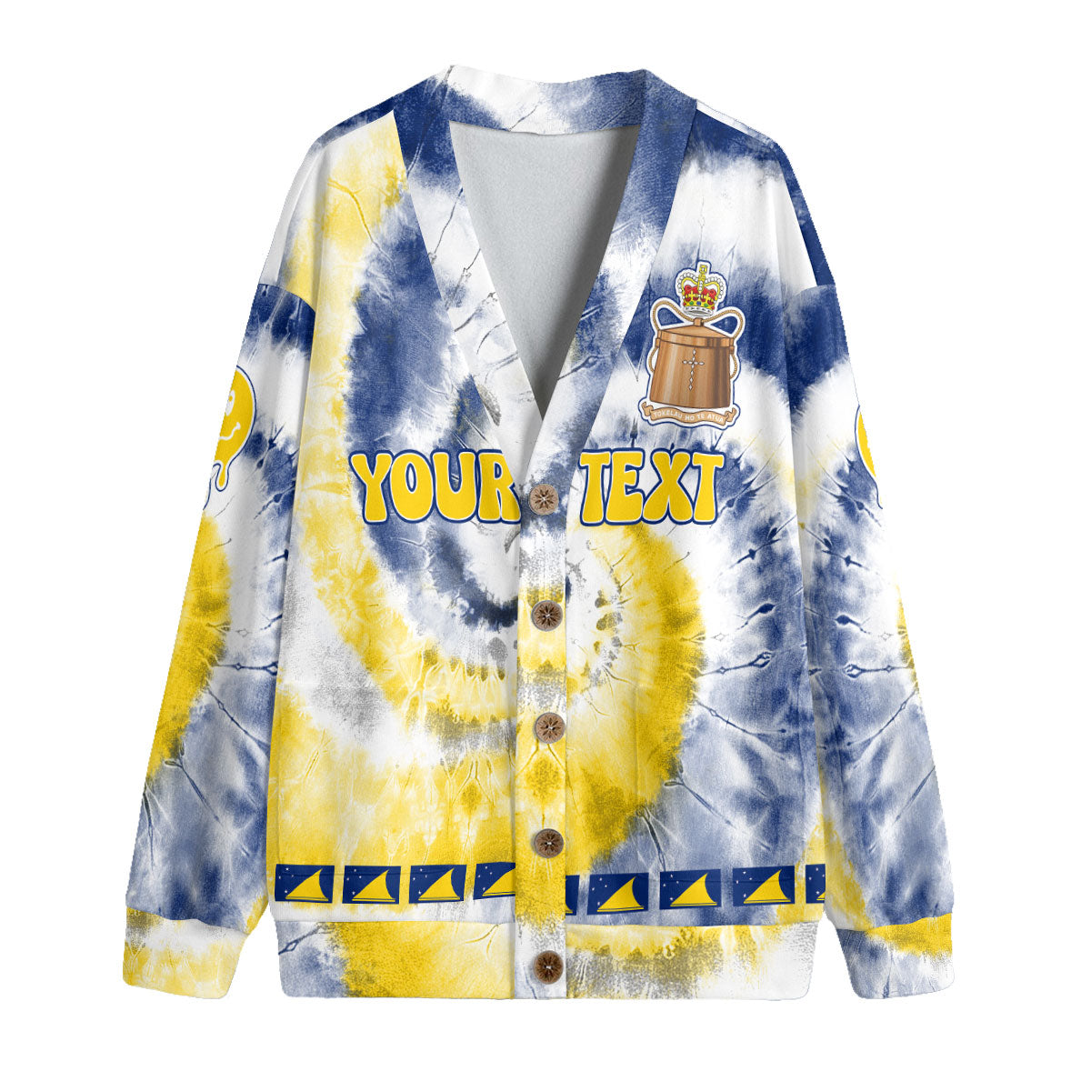 Tokelau Fleece Cardigan Custom Tie Dye Style 4