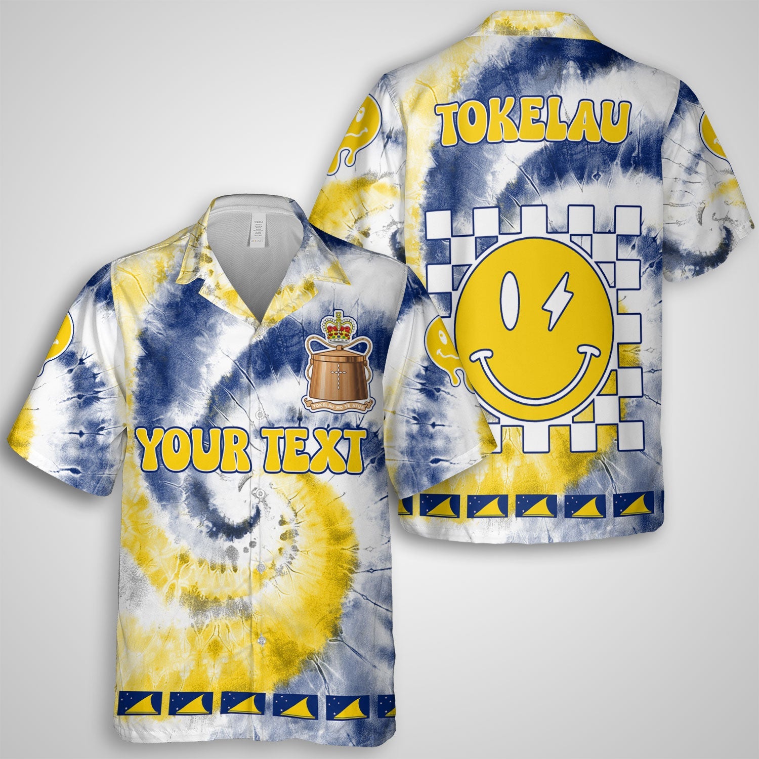 Tokelau Hawaiian Shirt Custom Tie Dye Style 1