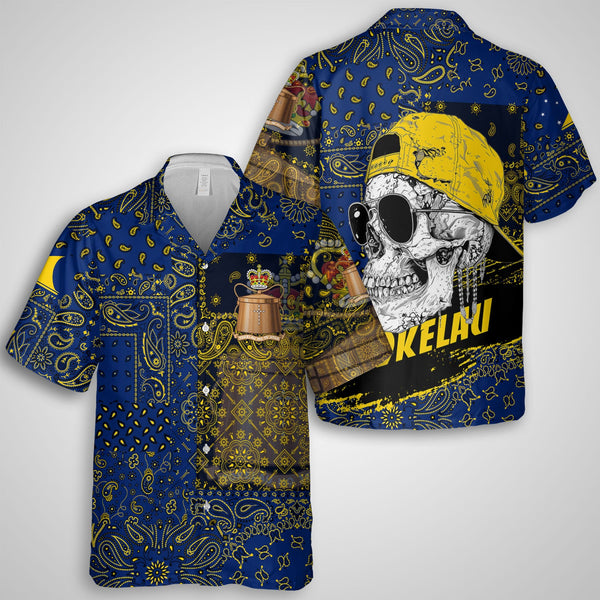 Tokelau Hawaiian Shirt Paisley Flag And Skull Style 1