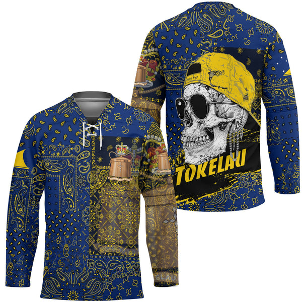 Tokelau Hockey Jersey Paisley Flag And Skull Style 1