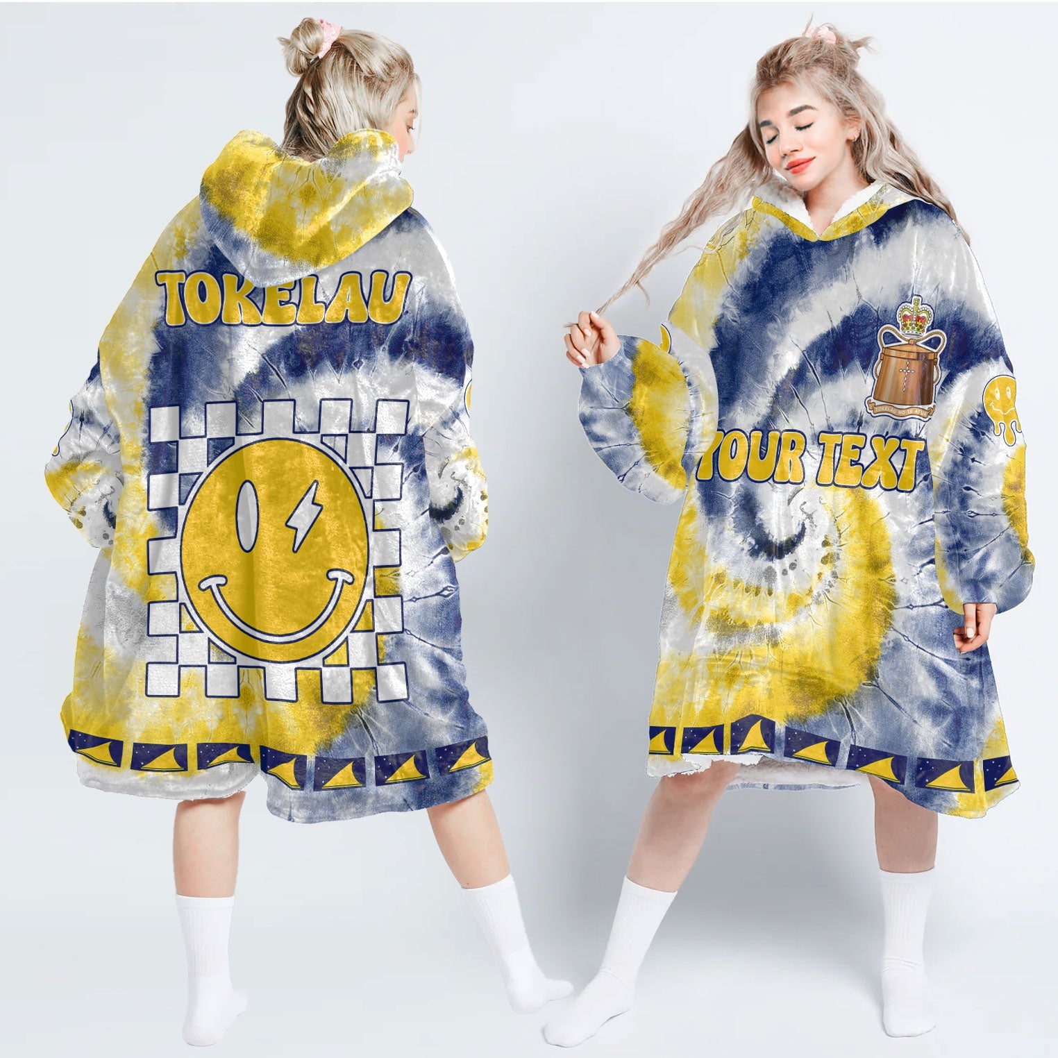 Tokelau Hoodie Blanket Custom Tie Dye Style 1