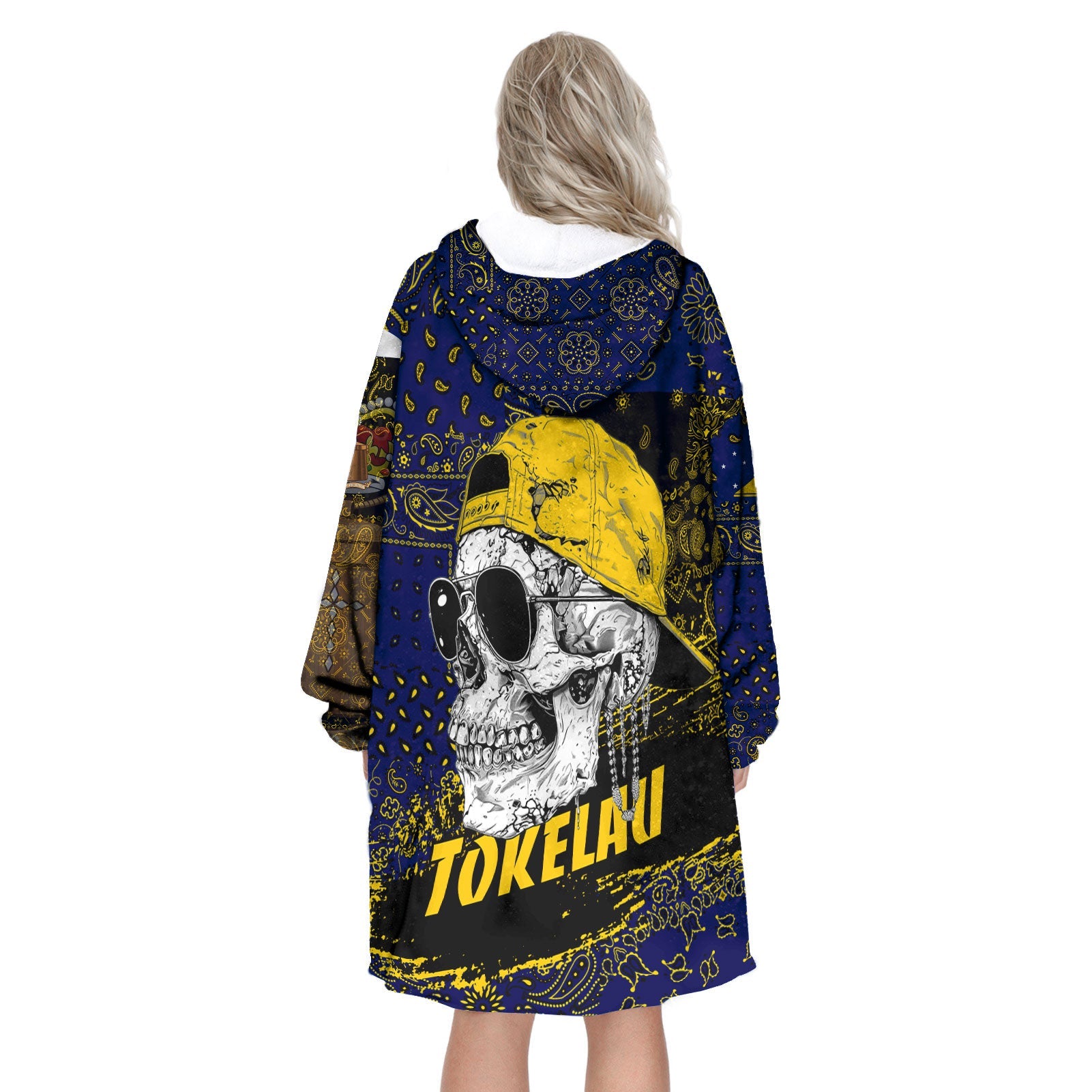 Tokelau Hoodie Blanket Paisley Flag And Skull Style 3