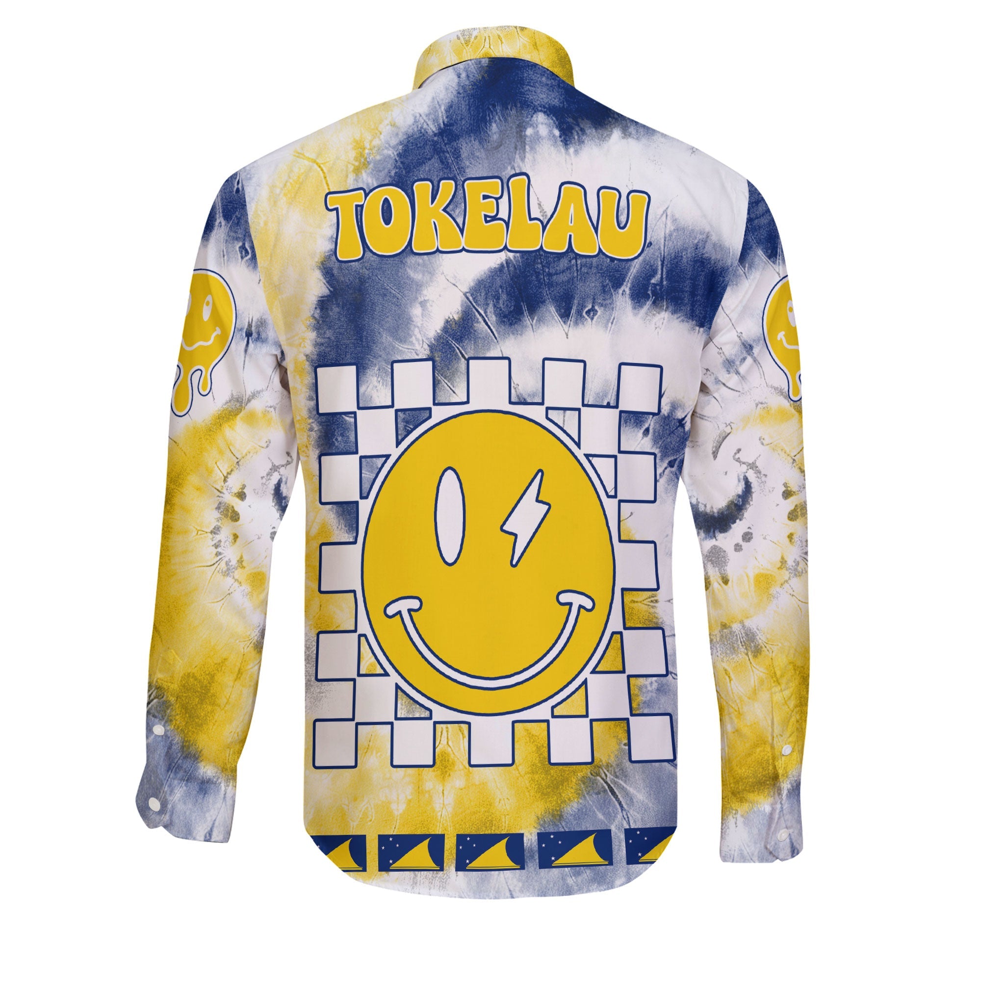 Tokelau Long Sleeve Button Shirt Custom Tie Dye Style 2