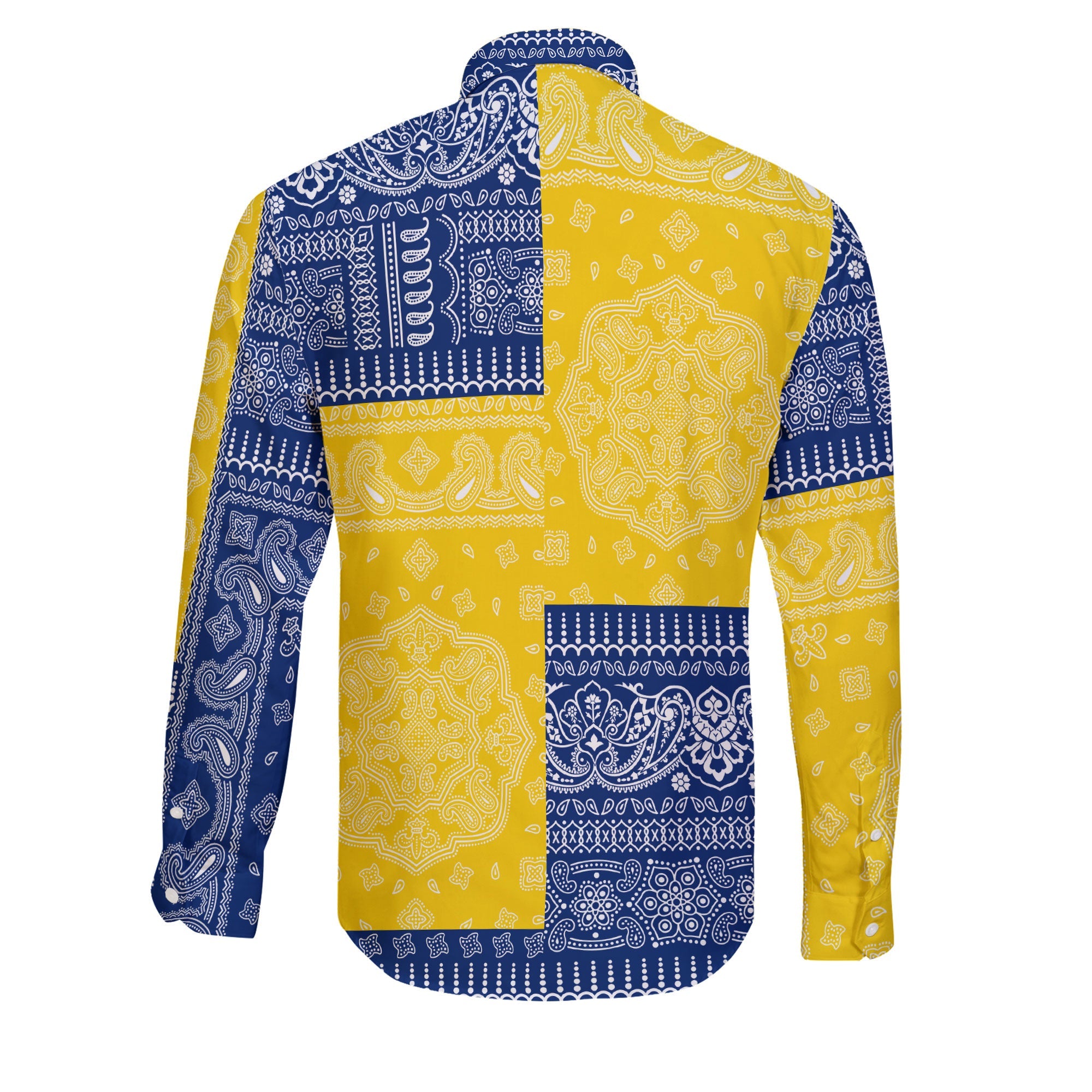 Tokelau Long Sleeve Button Shirt Flag And Paisley Basic Style 2