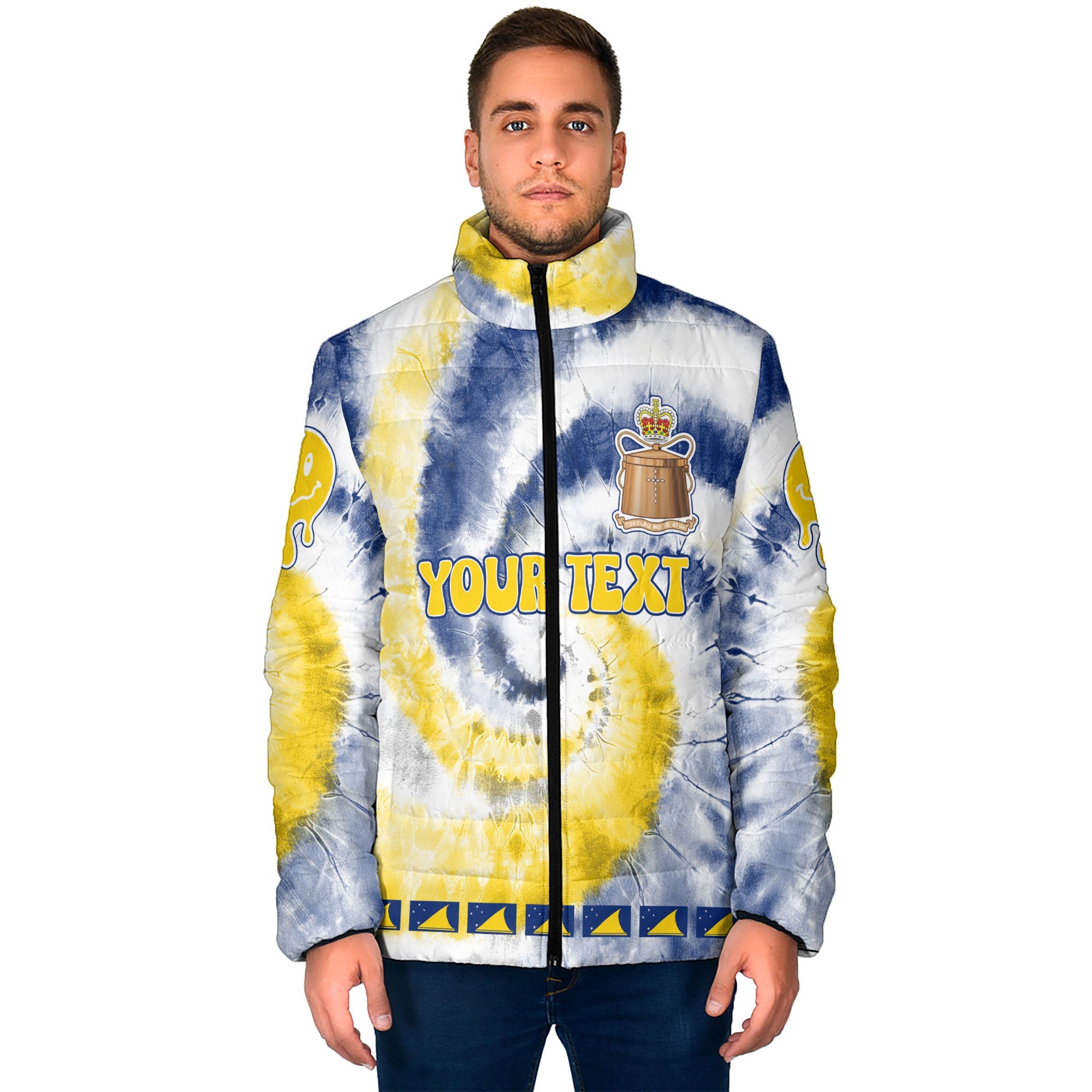 Tokelau Men Padded Jacket Custom Tie Dye Style 1