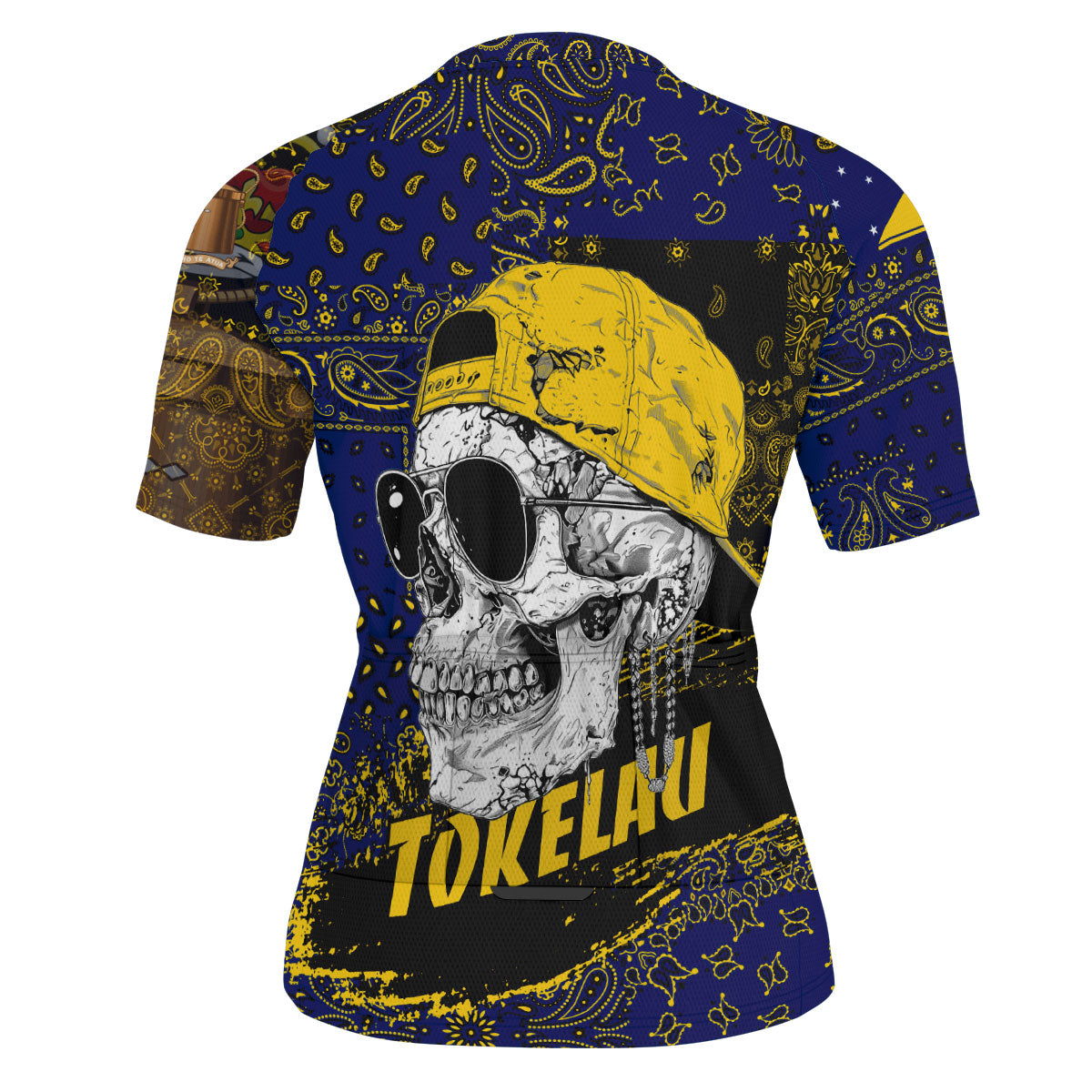 Tokelau Men Cycling Jersey Paisley Flag And Skull Style 3