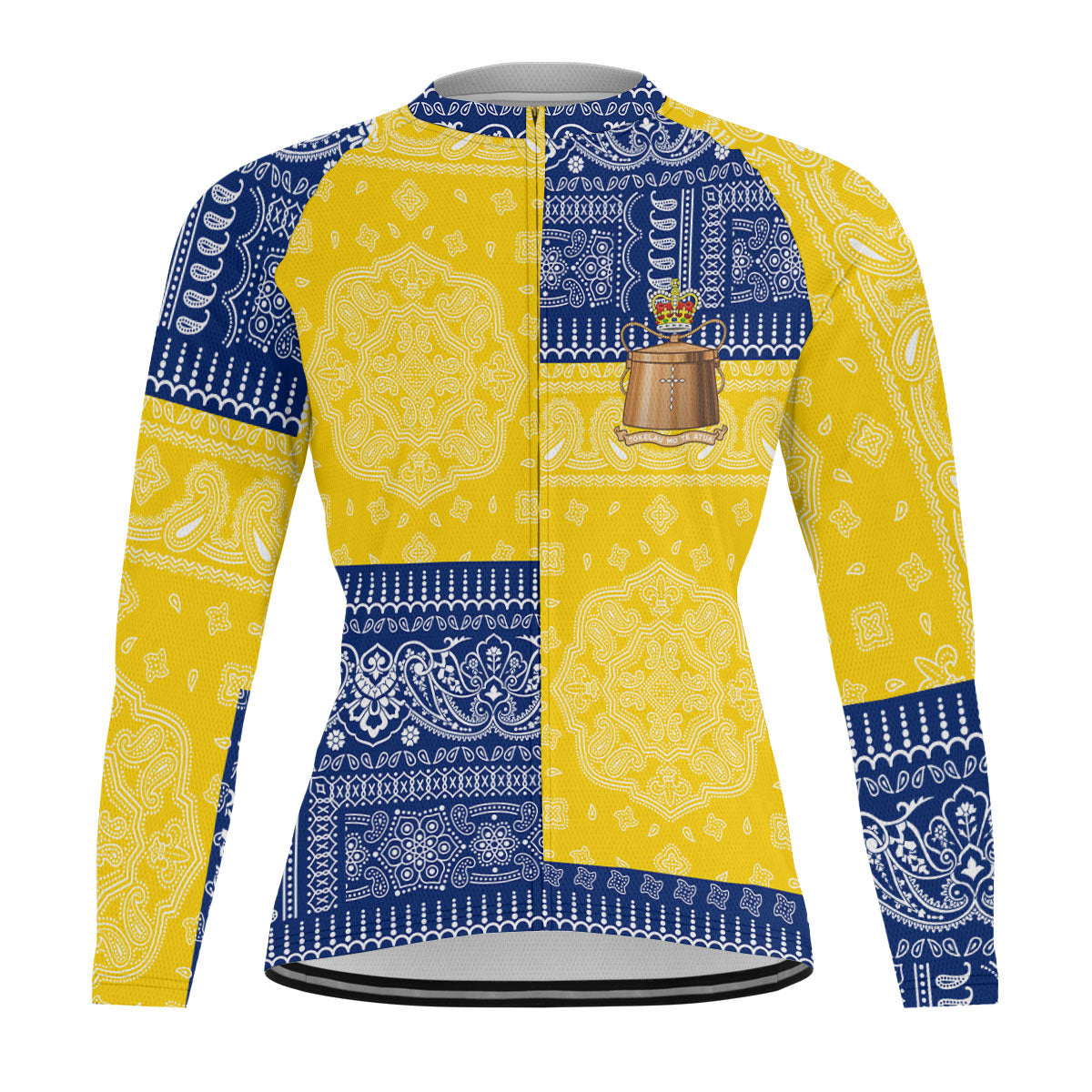 Tokelau Raglan Men Cycling Jersey Long Sleeve Flag And Paisley Basic Style 1