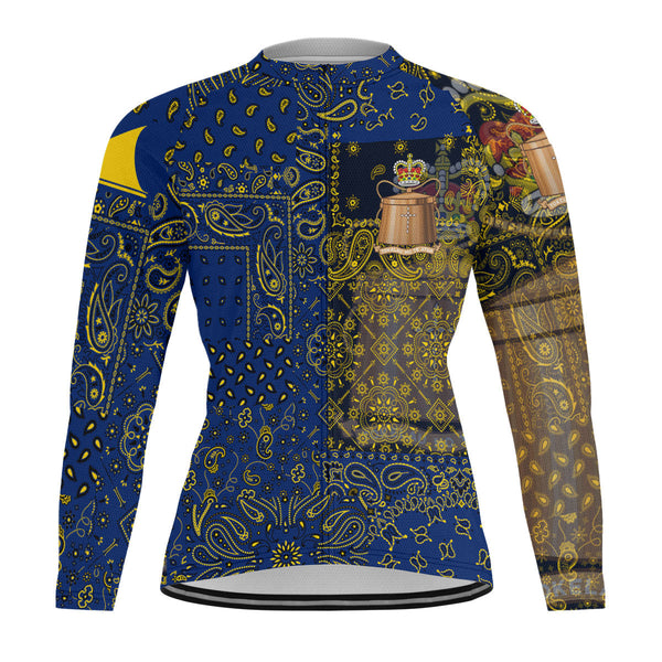 Tokelau Raglan Men Cycling Jersey Long Sleeve Paisley Flag And Skull Style 1