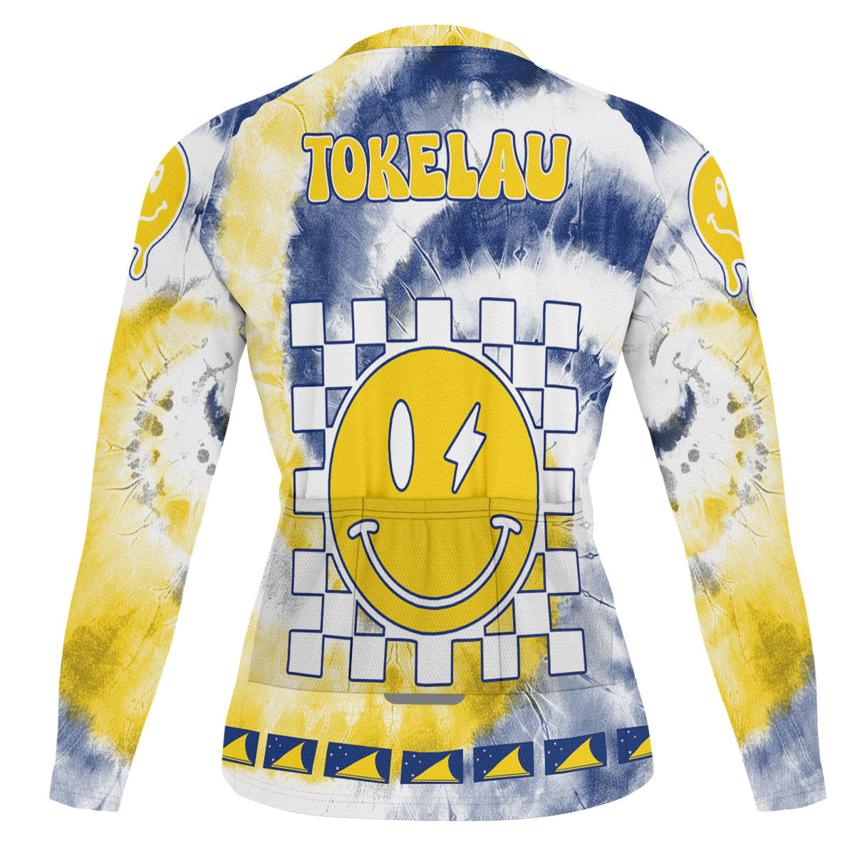 Tokelau Raglan Men Cycling Jersey Long Sleeve Custom Tie Dye Style 1