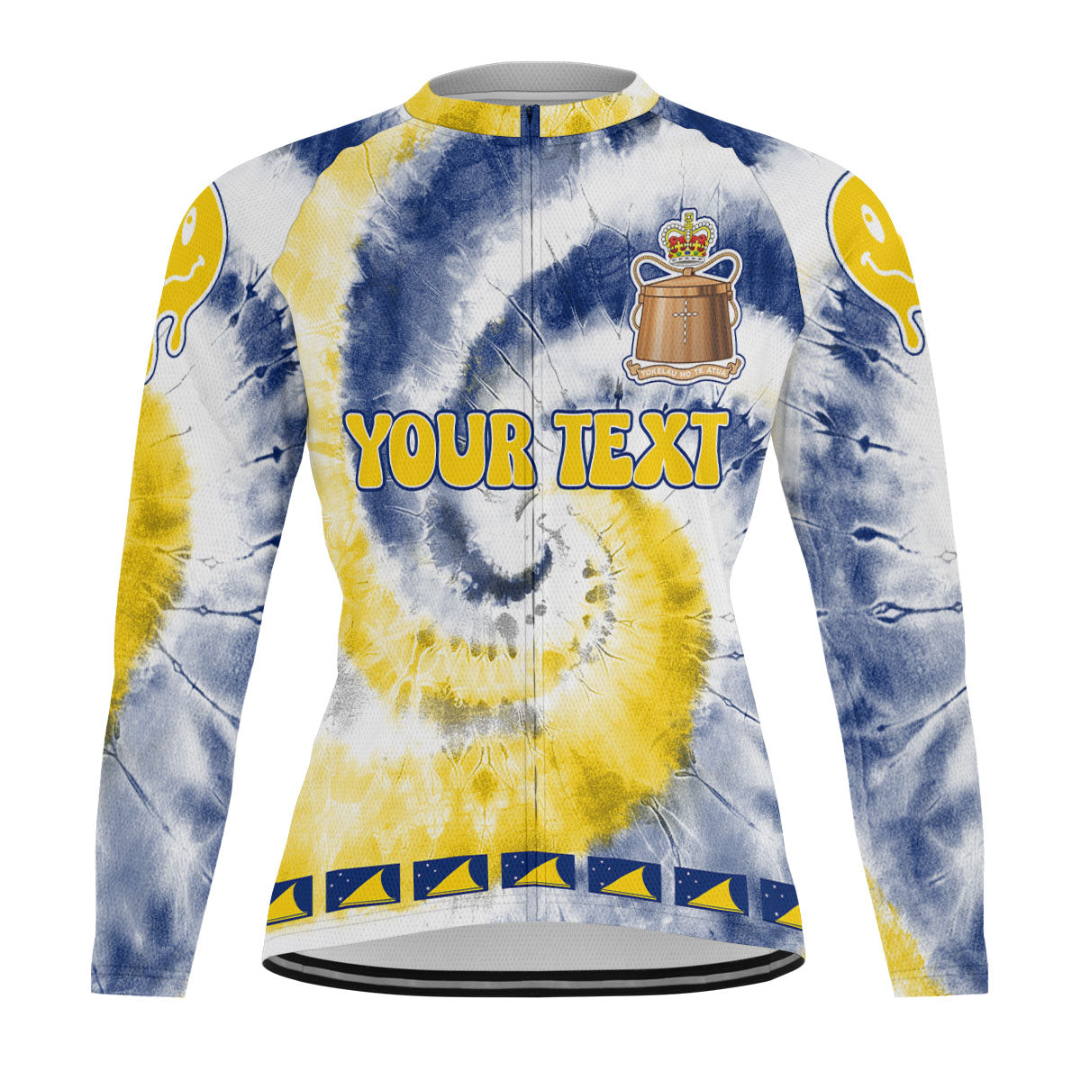 Tokelau Raglan Men Cycling Jersey Long Sleeve Custom Tie Dye Style 2