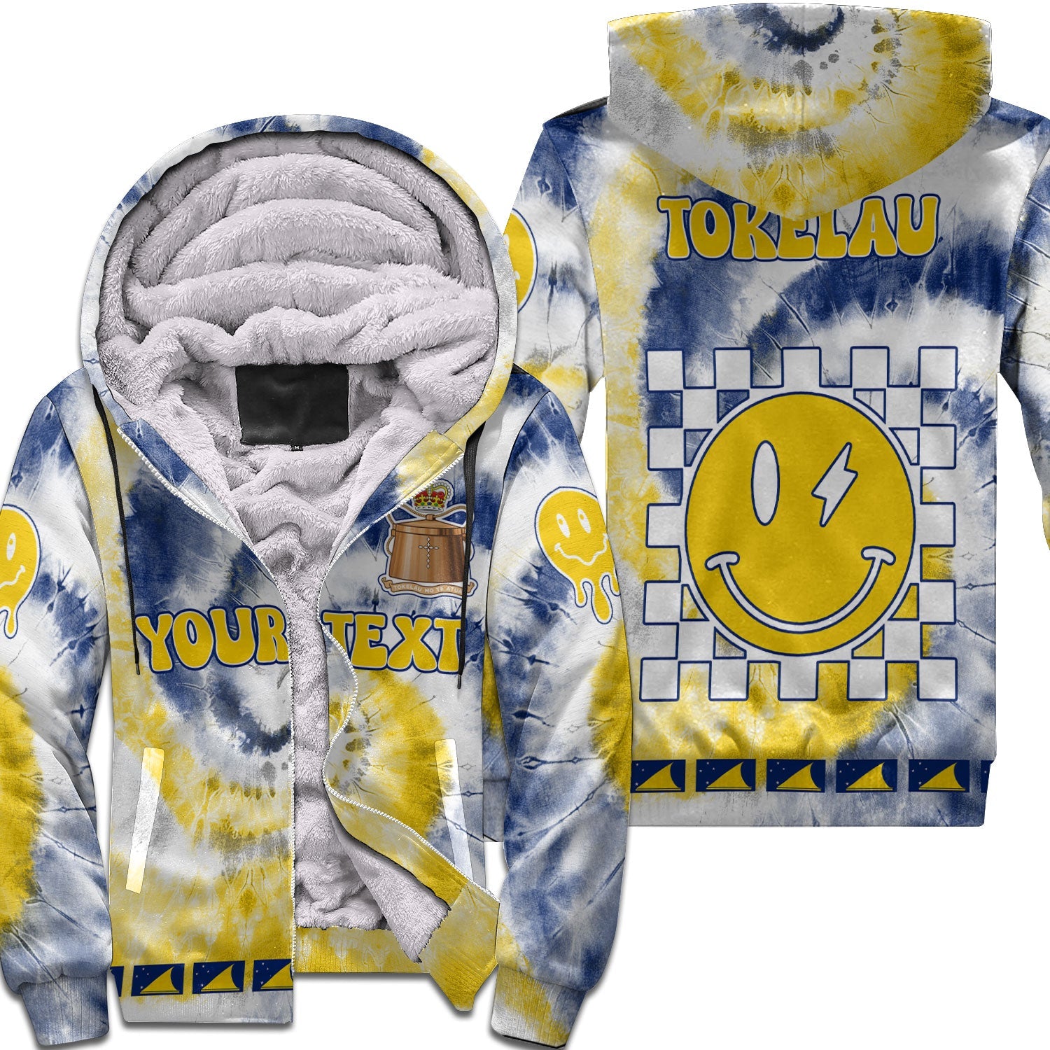 Tokelau Sherpa Hoodie Custom Tie Dye Style 1