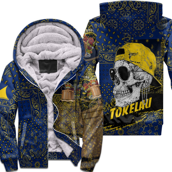 Tokelau Sherpa Hoodie Paisley Flag And Skull Style 1