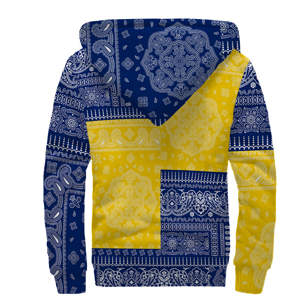 Tokelau Sherpa Hoodie Flag And Paisley Basic Style 2