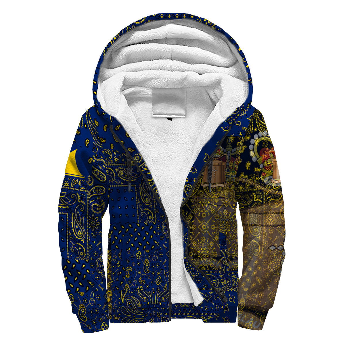 Tokelau Sherpa Hoodie Paisley Flag And Skull Style 3