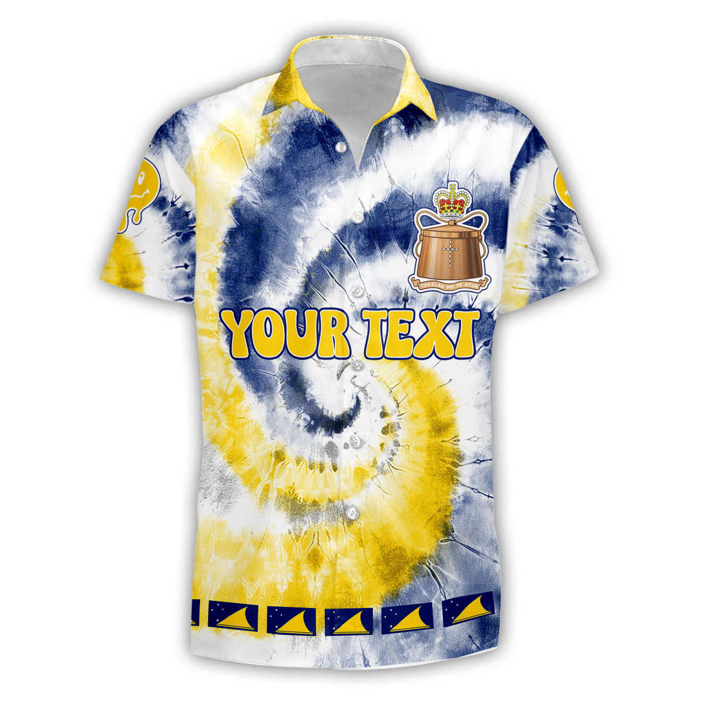 Tokelau Short Sleeve Shirt Custom Tie Dye Style 1