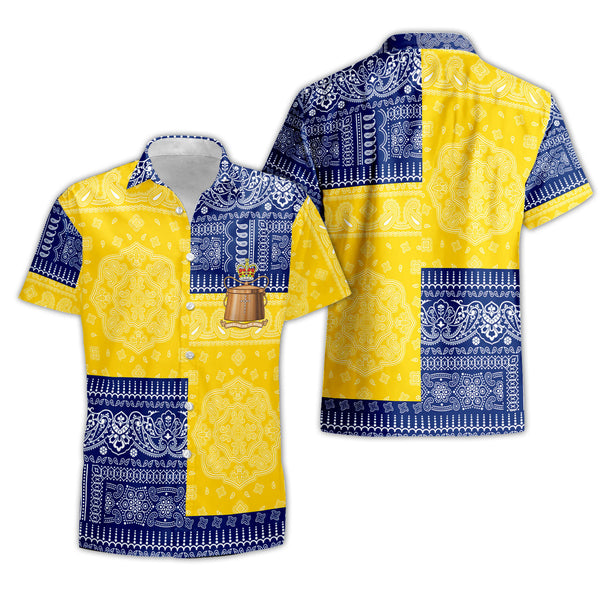 Tokelau Short Sleeve Shirt Flag And Paisley Basic Style 1