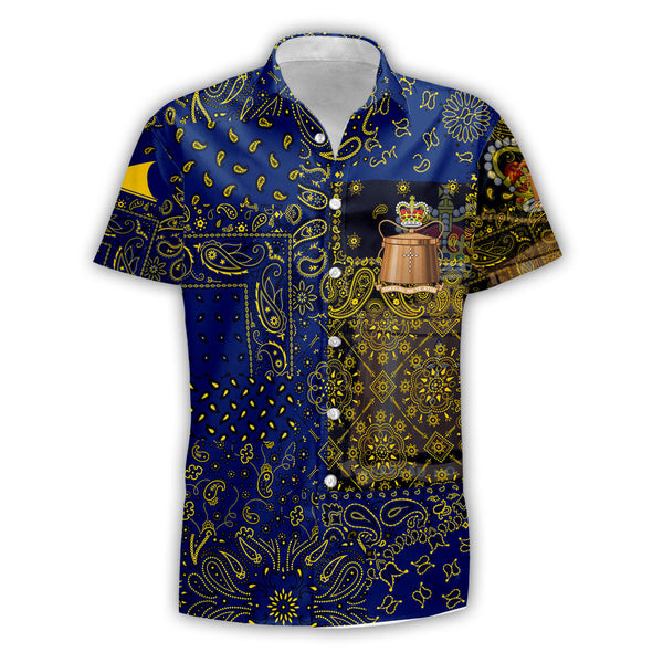 Tokelau Short Sleeve Shirt Paisley Flag And Skull Style 1