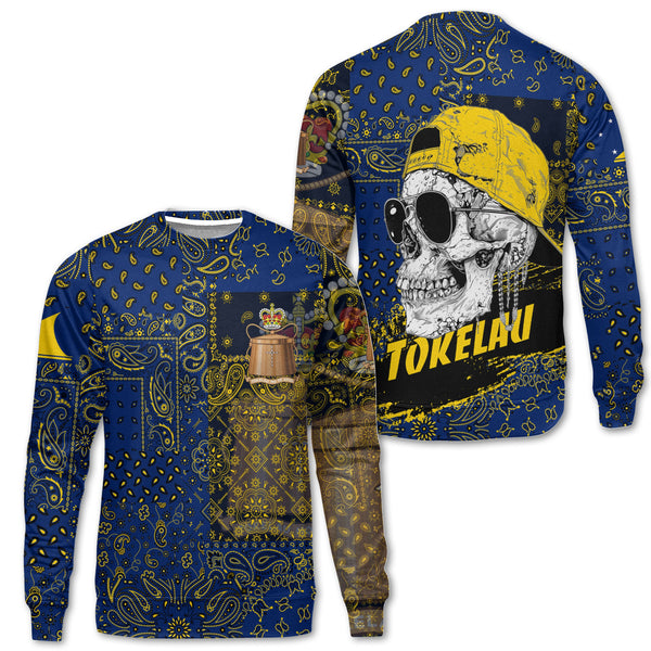 Tokelau Sweatshirt Paisley Flag And Skull Style 1