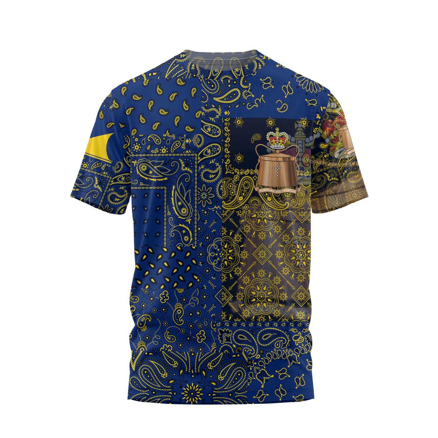 Tokelau T Shirt Paisley Flag And Skull Style 1