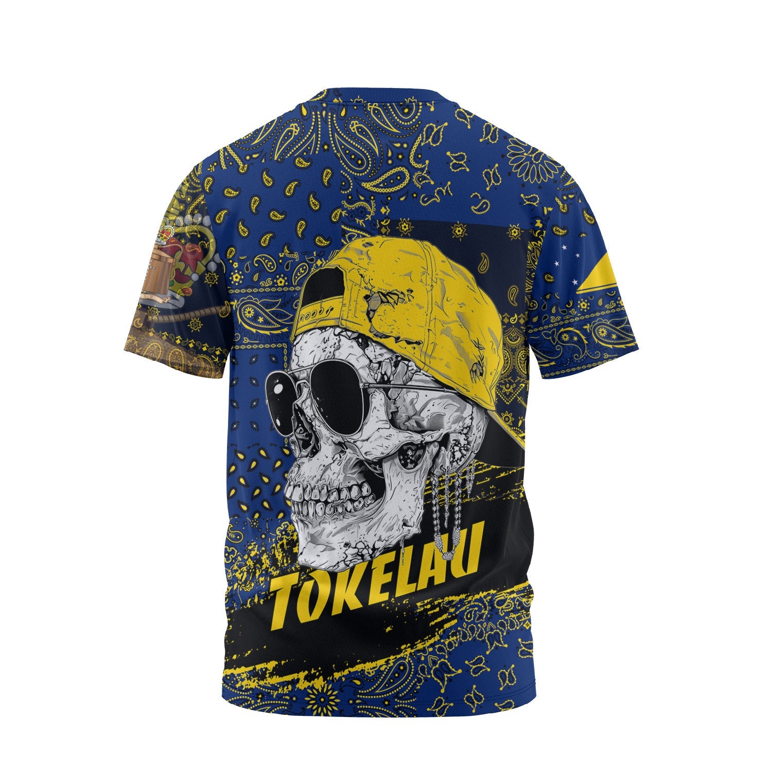 Tokelau T Shirt Paisley Flag And Skull Style 2