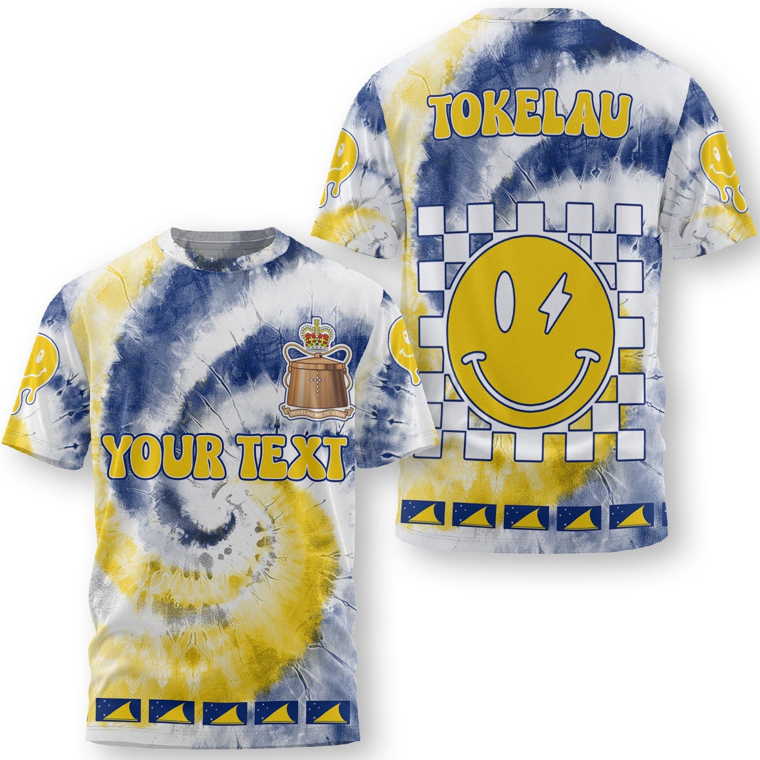 Tokelau T Shirt Custom Tie Dye Style 3