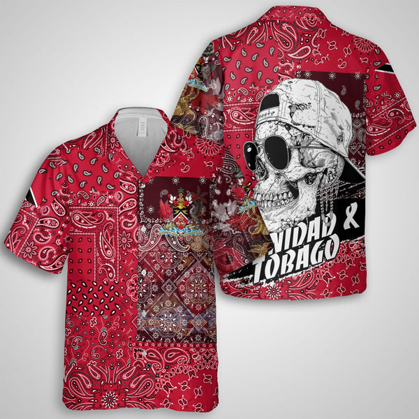 Trinidad And Tobago Hawaiian Shirt Paisley Flag And Skull Style 1