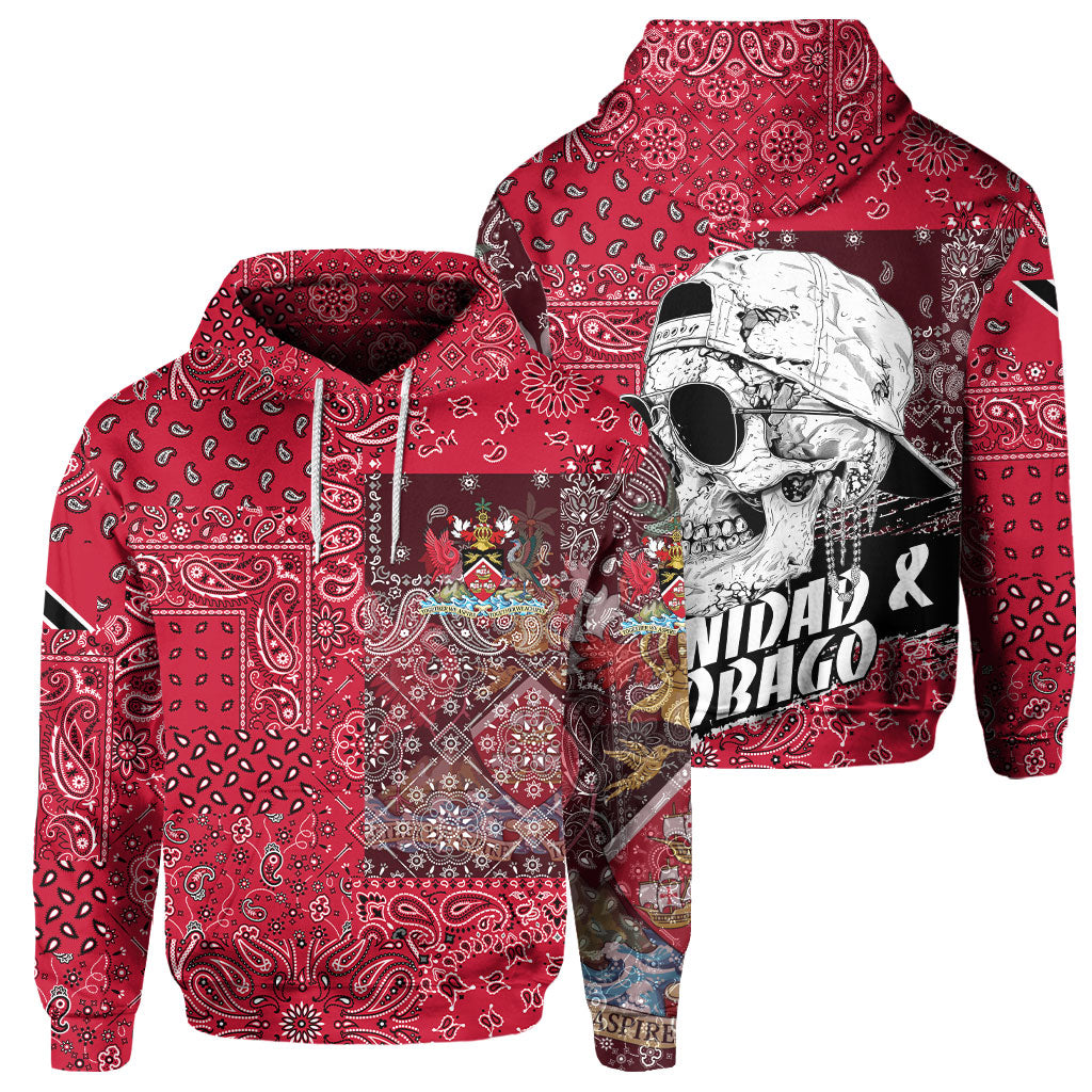 Trinidad And Tobago Hoodie Paisley Flag And Skull Style 1