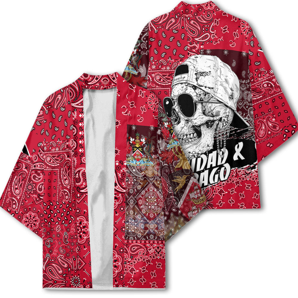 Trinidad And Tobago Kimono Paisley Flag And Skull Style 2