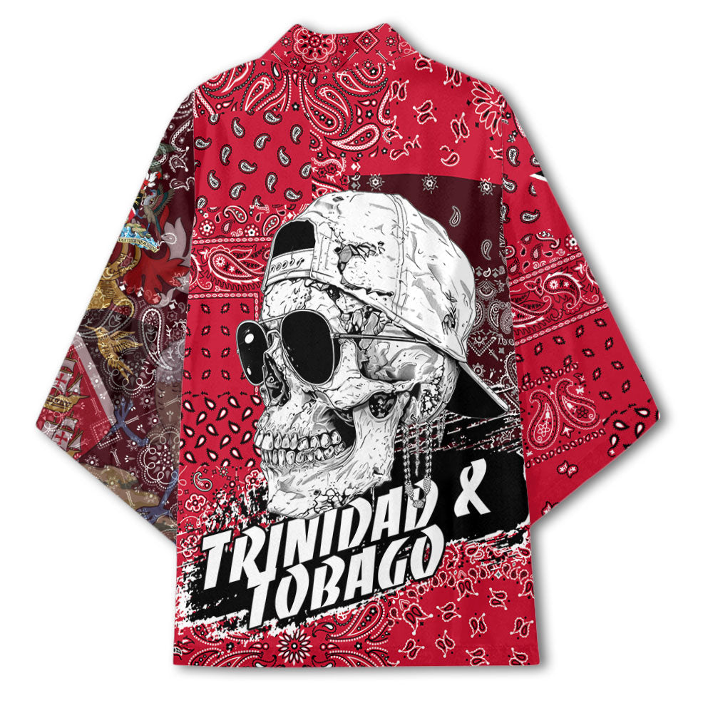 Trinidad And Tobago Kimono Paisley Flag And Skull Style 3