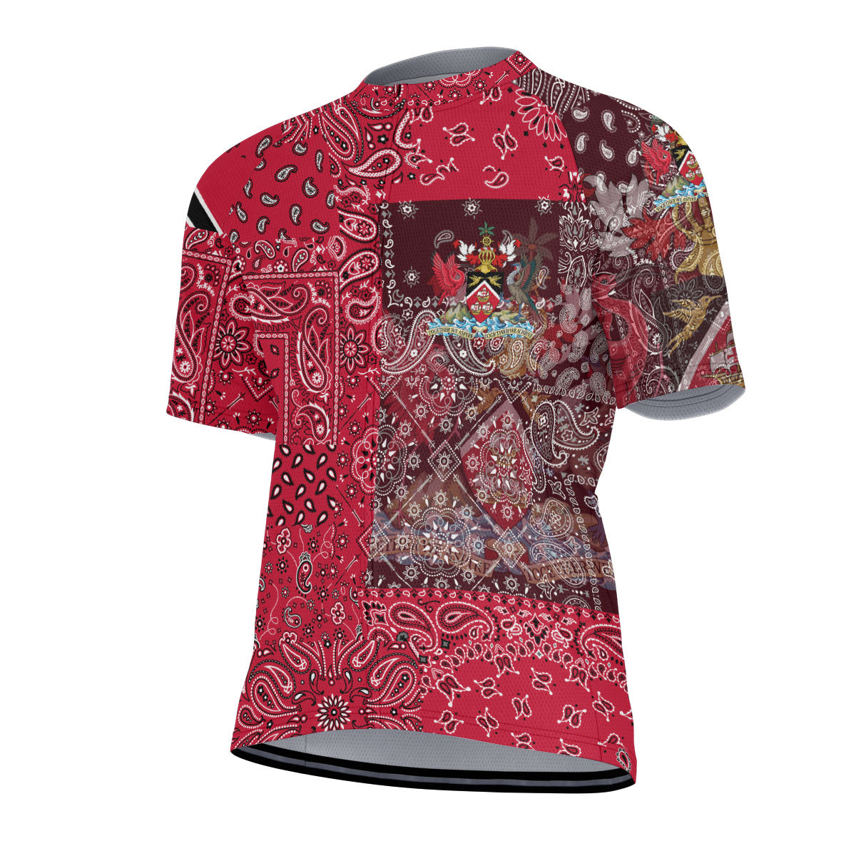 Trinidad And Tobago Men Cycling Jersey Paisley Flag And Skull Style 2