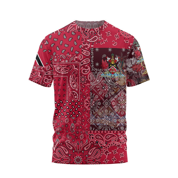 Trinidad And Tobago T Shirt Paisley Flag And Skull Style 1