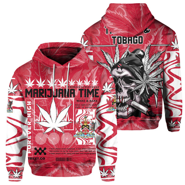 Trinidad and Tobago Hoodie Flag & Coat Of Arms Marijuanas Style