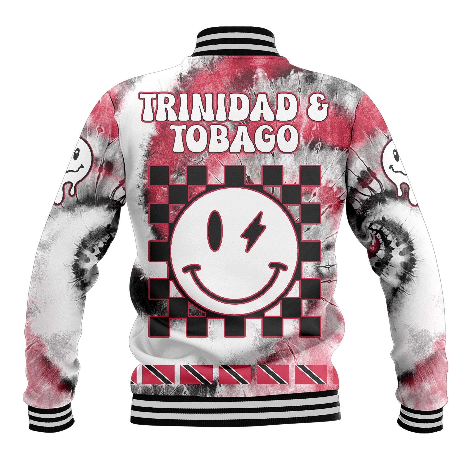 Trinidad And Tobago Baseball Jacket Custom Tie Dye Style 3