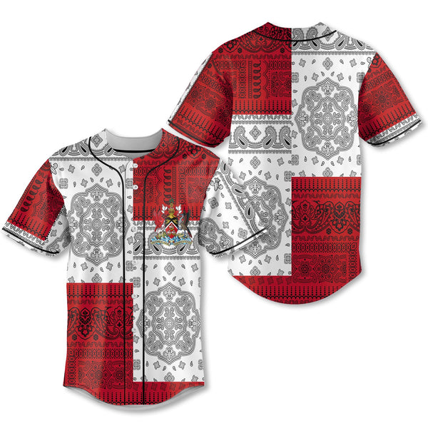 Trinidad And Tobago Baseball Jersey Flag And Paisley Basic Style 1