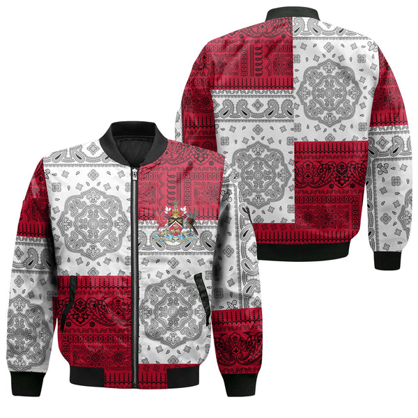 Trinidad And Tobago Bomber Jacket Flag And Paisley Basic Style 1