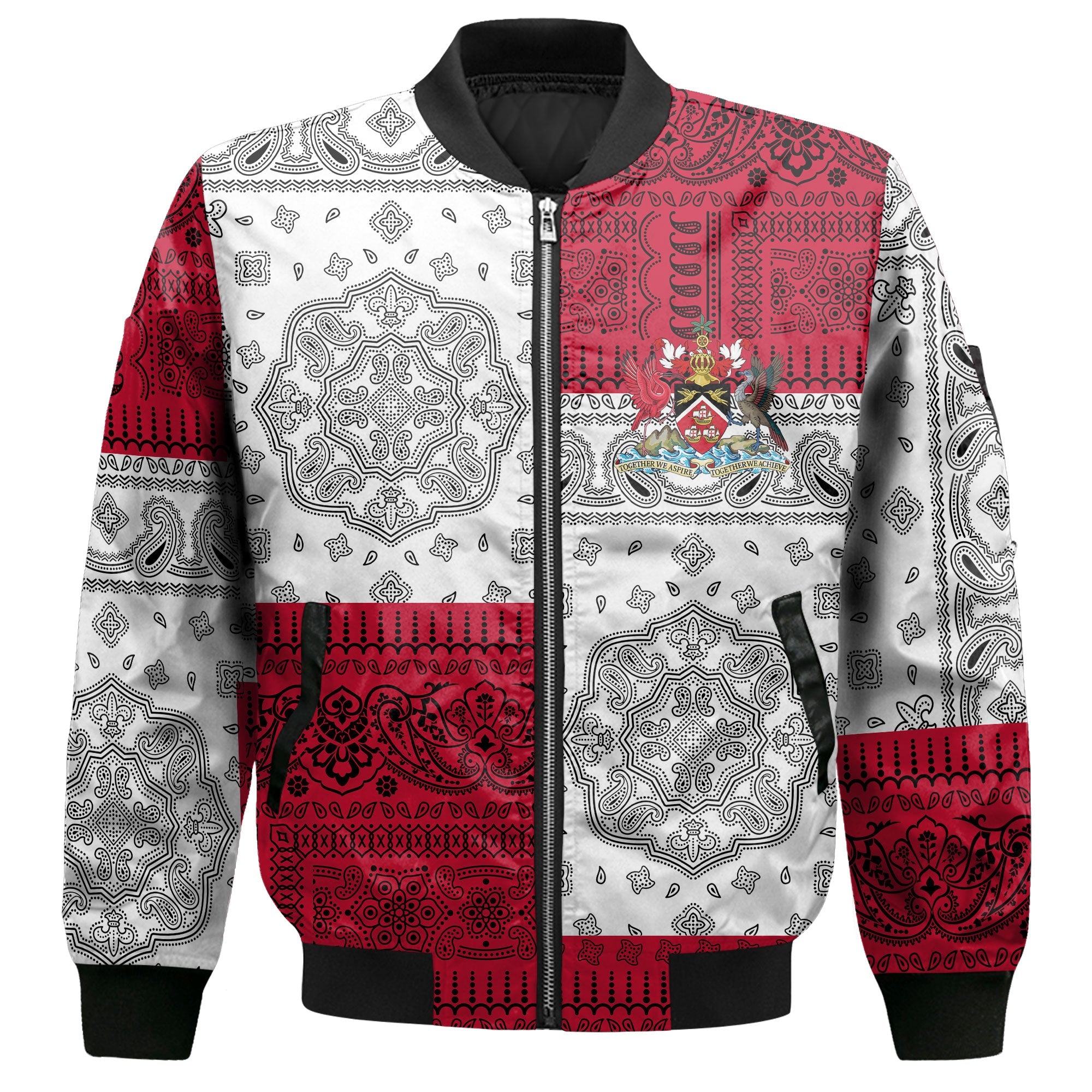 Trinidad And Tobago Bomber Jacket Flag And Paisley Basic Style 2