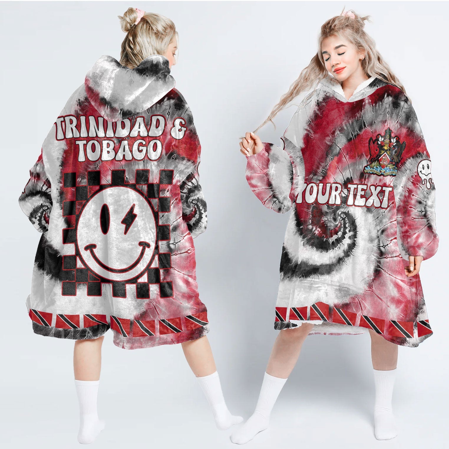 Trinidad And Tobago Hoodie Blanket Custom Tie Dye Style 1