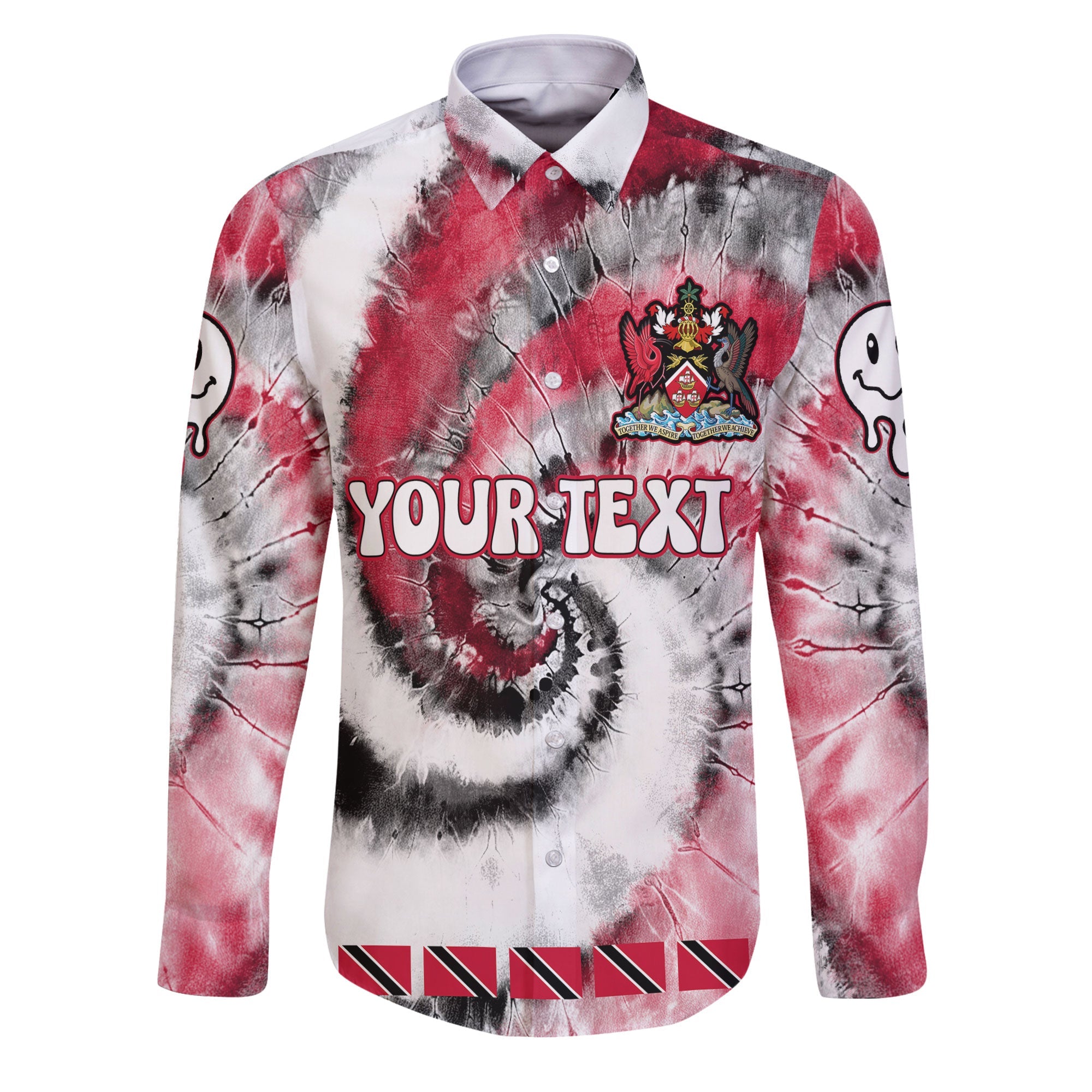 Trinidad And Tobago Long Sleeve Button Shirt Custom Tie Dye Style 1