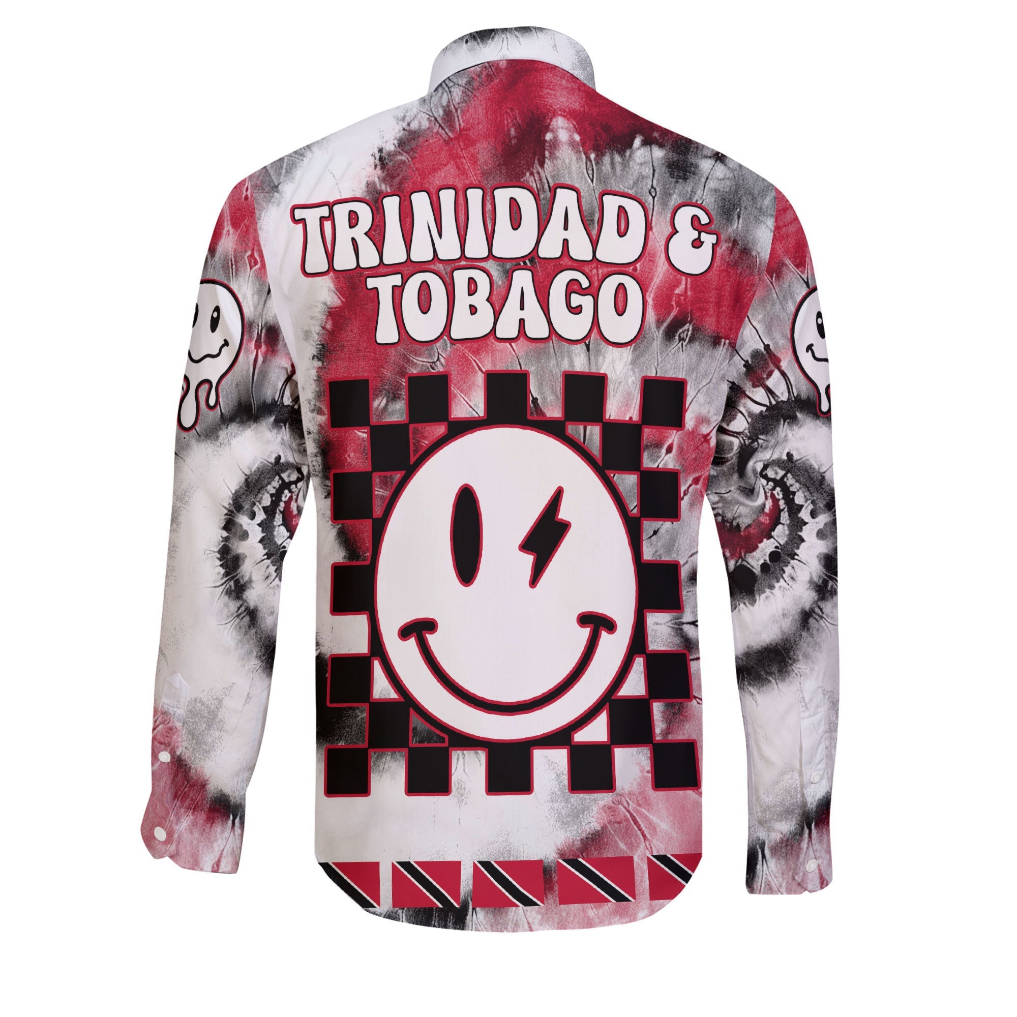 Trinidad And Tobago Long Sleeve Button Shirt Custom Tie Dye Style 2