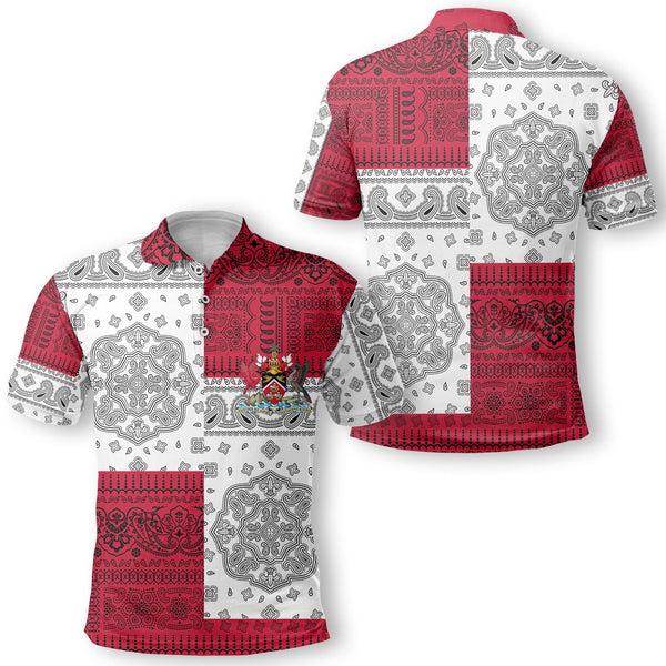 Trinidad And Tobago Polo Shirt Flag And Paisley Basic Style 1